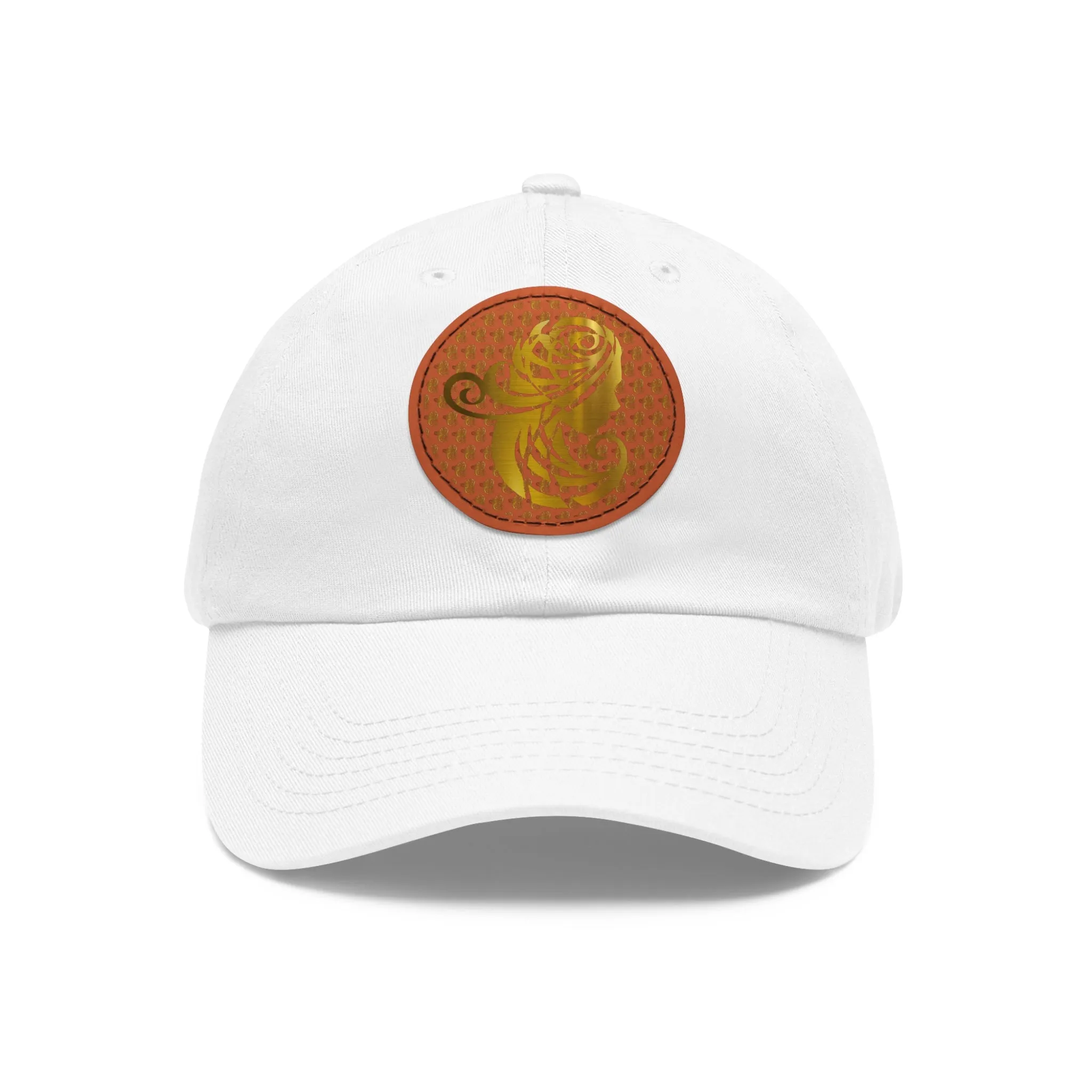 Dad Hat with Leather Patch (Round)