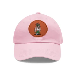 Dad Hat with Leather Patch (Round)