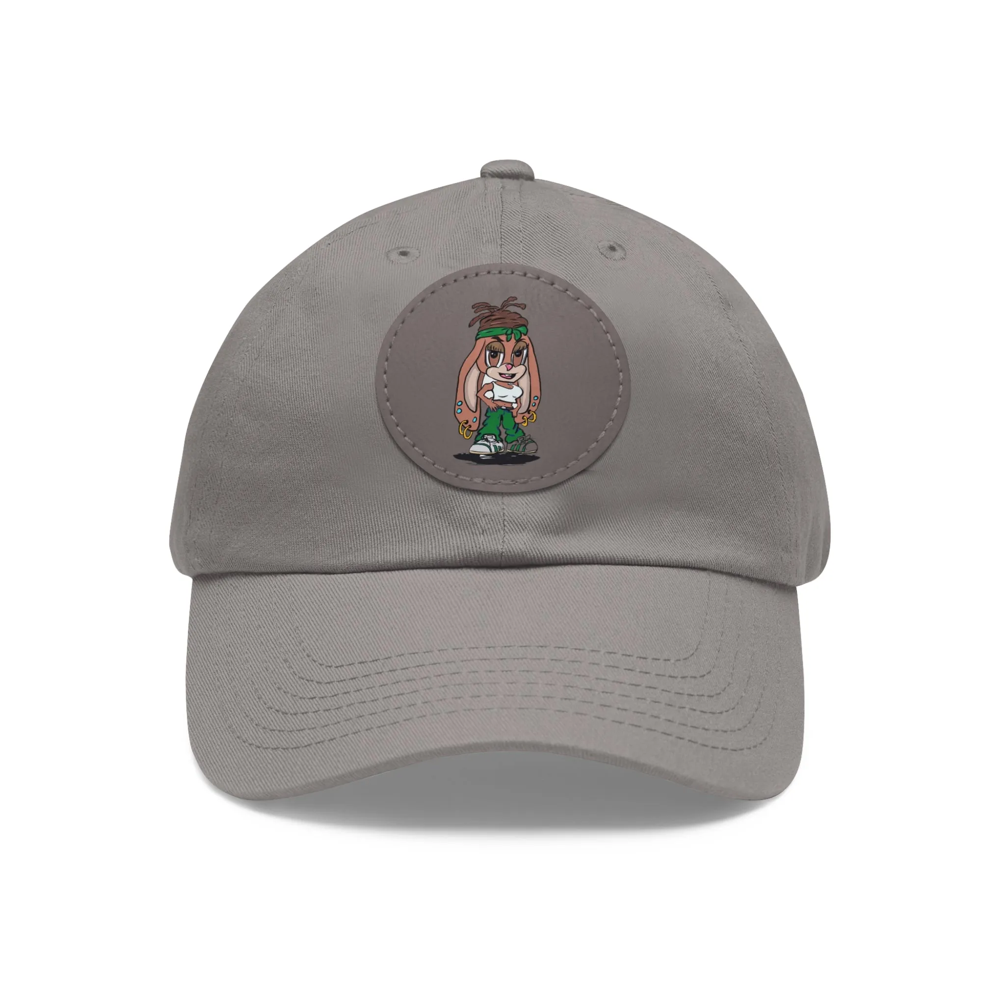 Dad Hat with Leather Patch (Round)