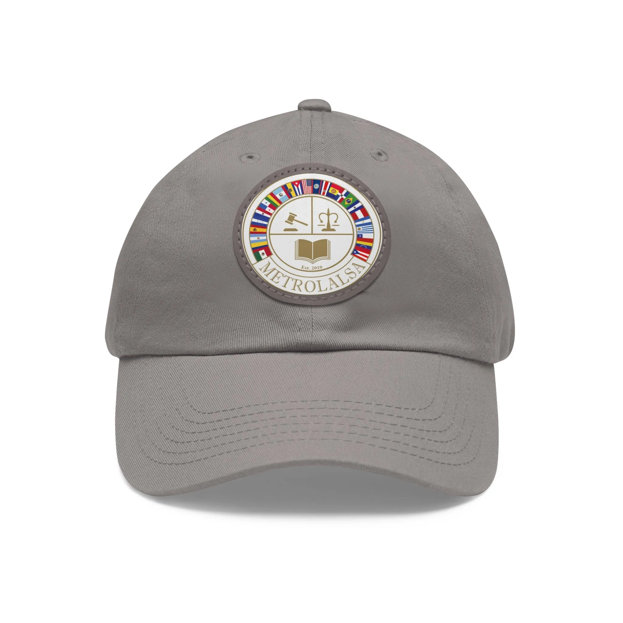 Dad Hat with Leather Patch (Round)