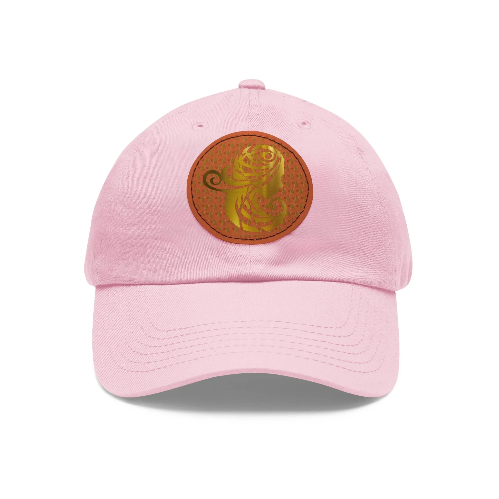 Dad Hat with Leather Patch (Round)