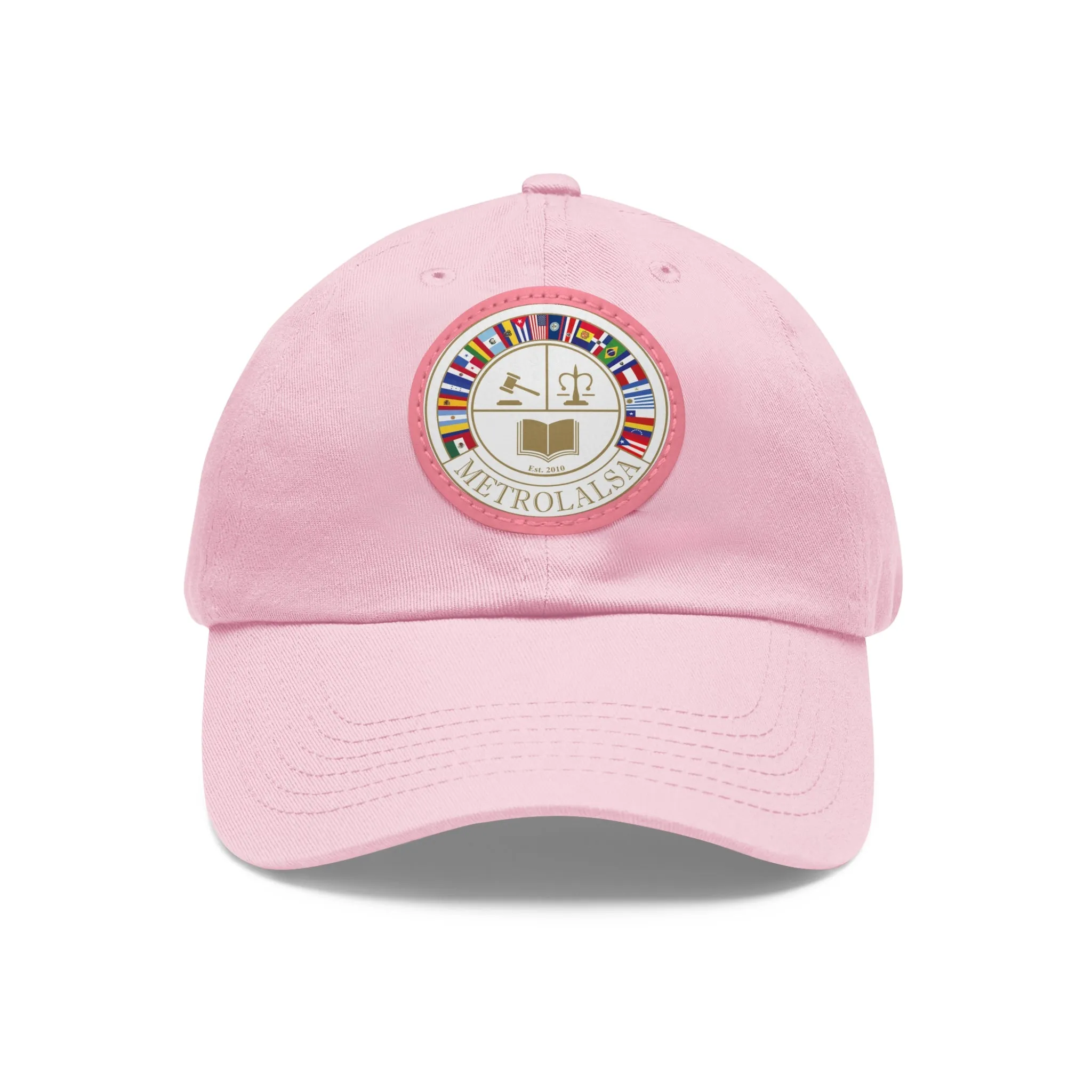 Dad Hat with Leather Patch (Round)