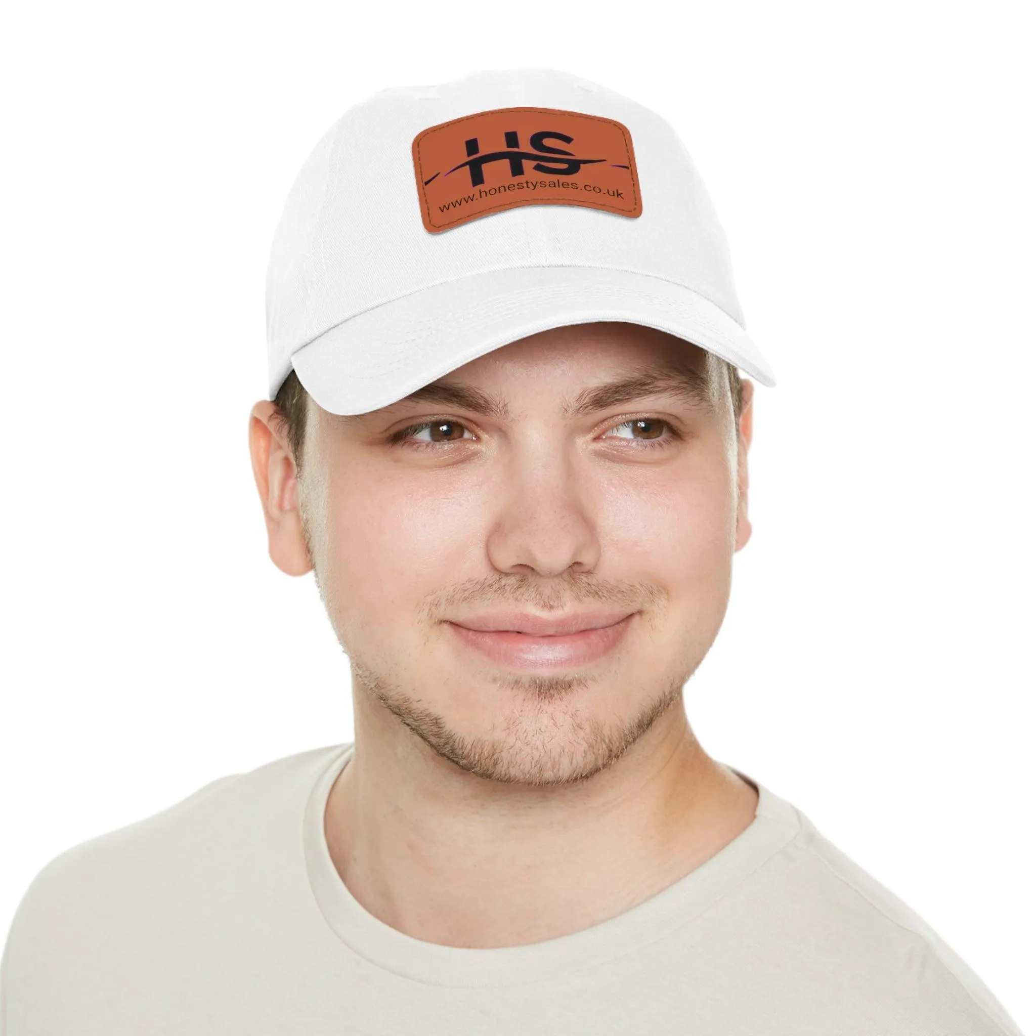 Dad Honesty Sales Hat with Leather Patch (Rectangle)