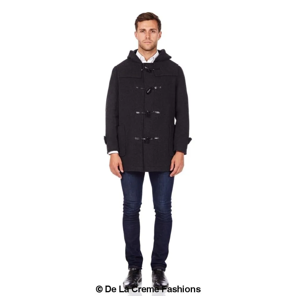 De La Creme MAN - Men's Wool Blend Double Sided Hooded Duffle Coat