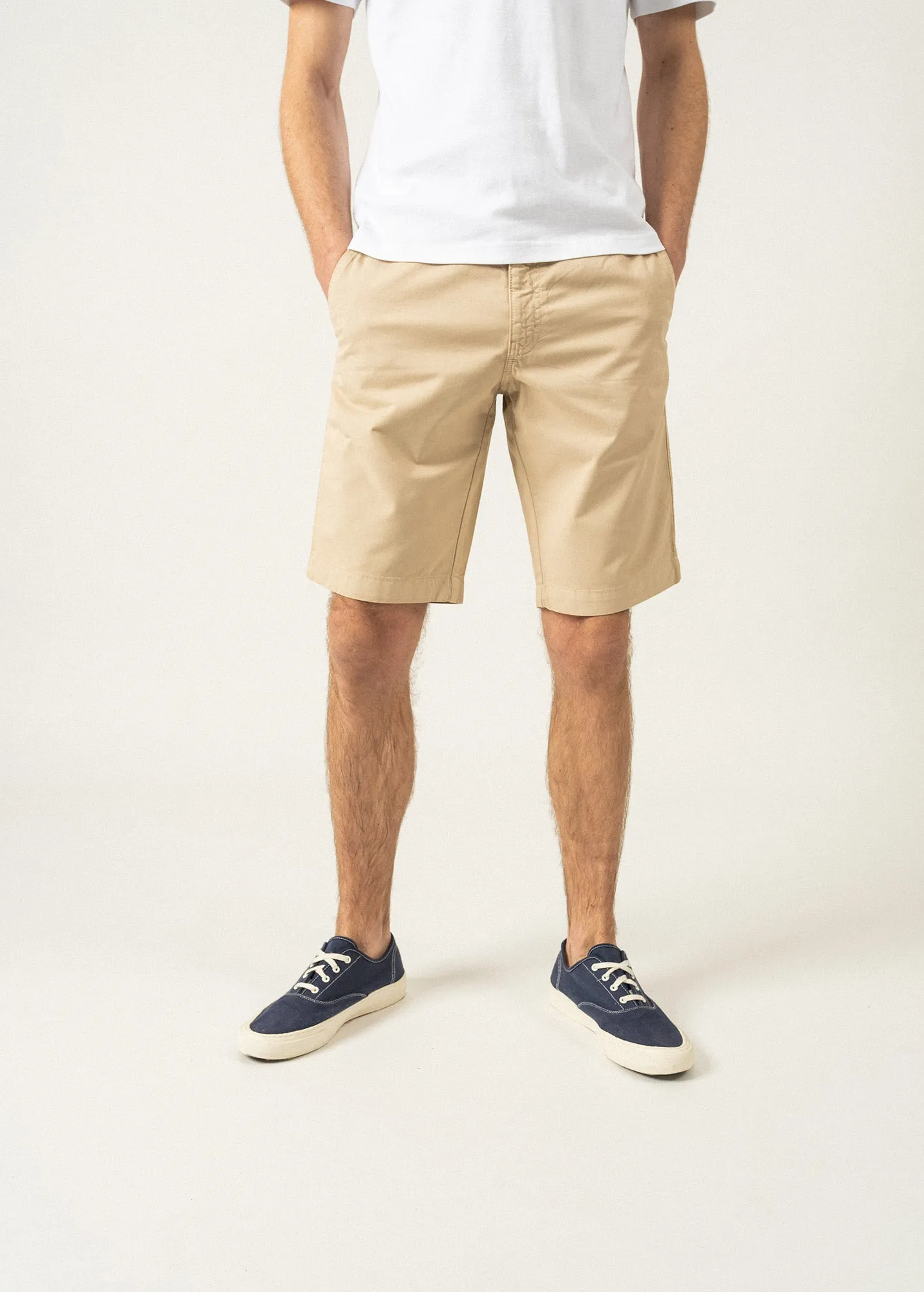 Doug straight Bermuda shorts - in cotton canvas (PLAGE)