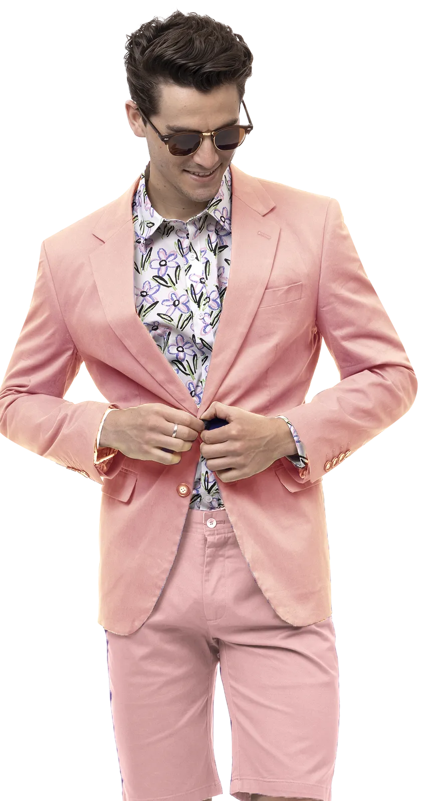 EJ Samuel Pink Solid Chino Blazer CHJ01