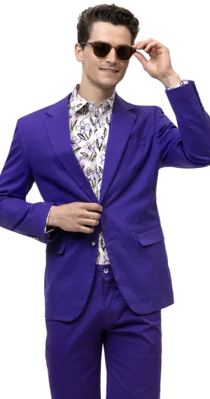 EJ Samuel Purple Solid Chino Blazer CHJ01