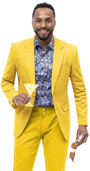 EJ Samuel Yellow Solid Chino Blazer CHJ01