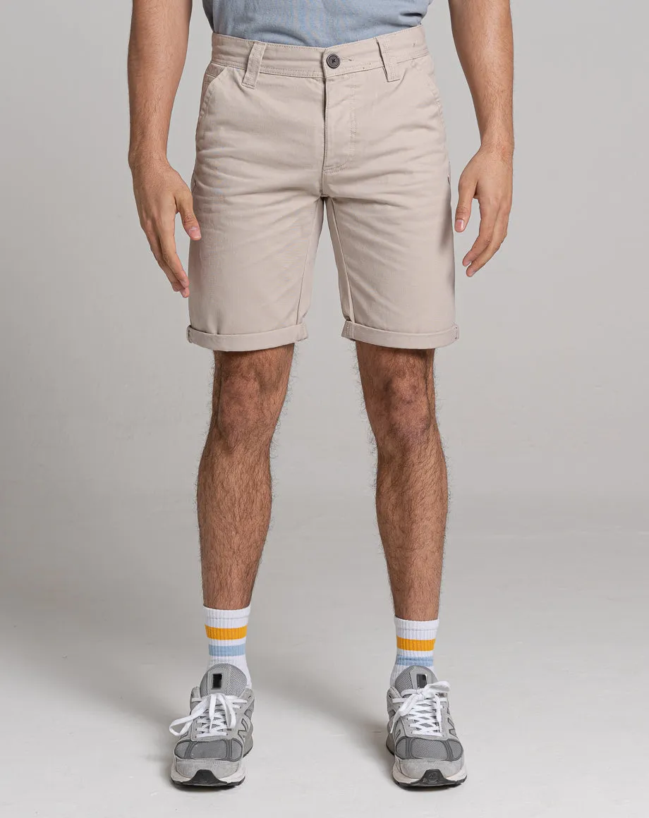 ESSENTIAL REGULAR FIT CHINO SHORTS | STONE