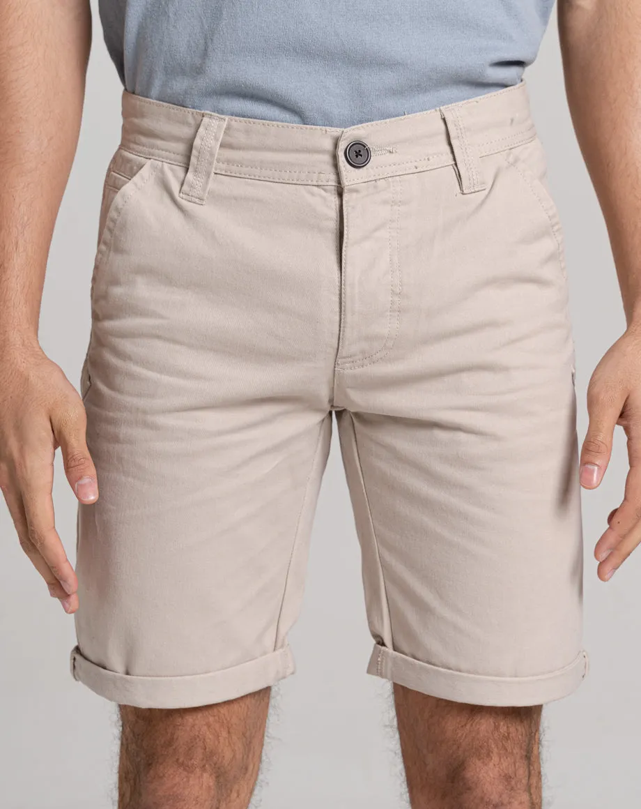 ESSENTIAL REGULAR FIT CHINO SHORTS | STONE