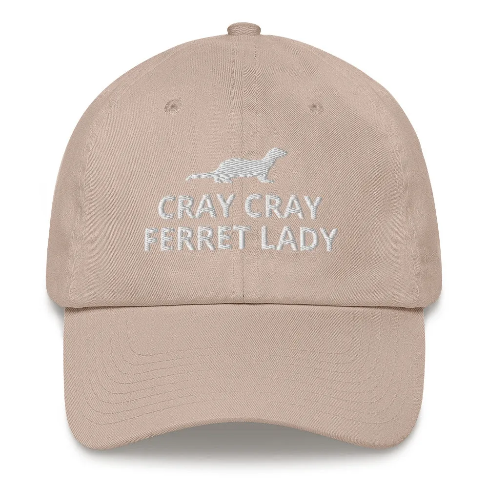 Ferret Hat | Cray Cray Ferret Lady | Perfect gift for the Pet Ferret lover! | Multiple Hat Colors Available