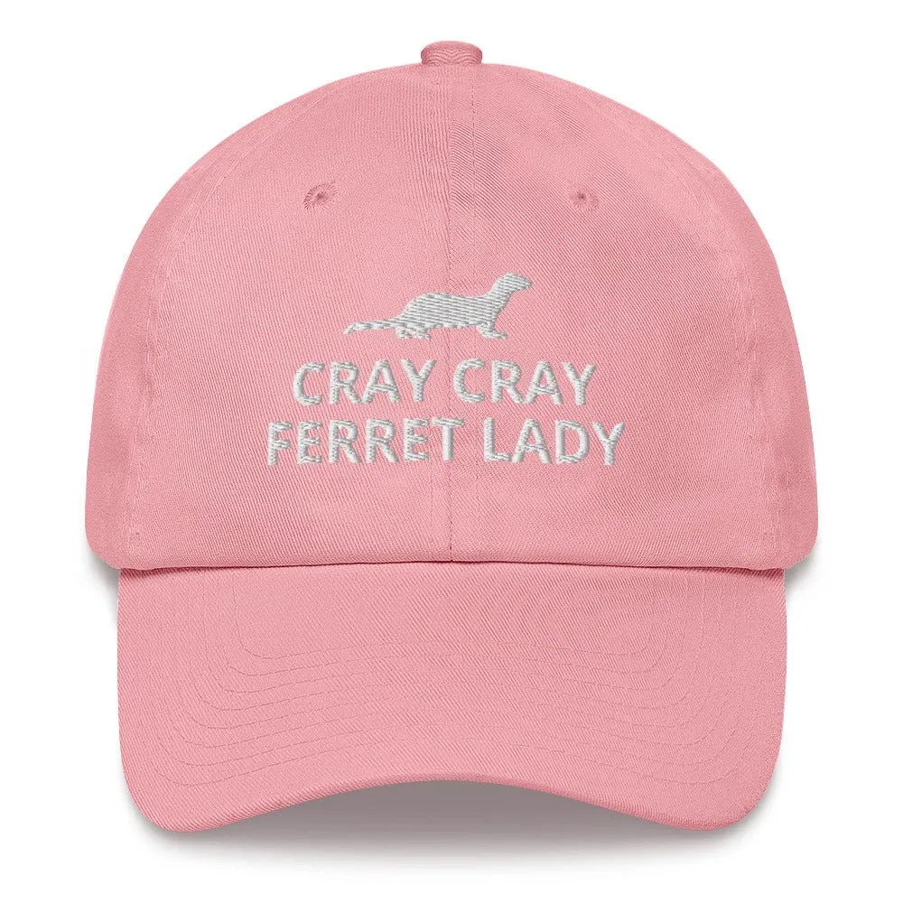 Ferret Hat | Cray Cray Ferret Lady | Perfect gift for the Pet Ferret lover! | Multiple Hat Colors Available