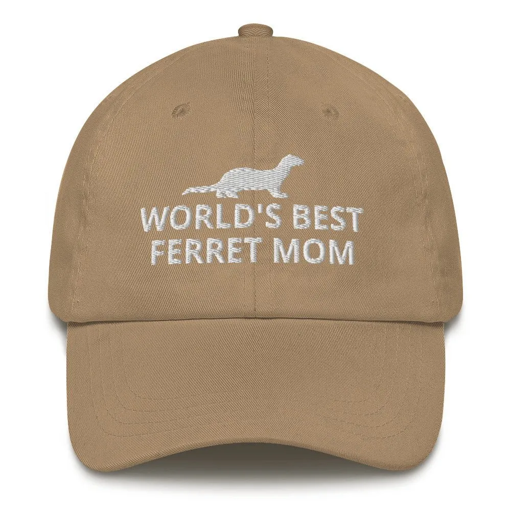 Ferret Hat | World's Best Ferret Mom | Perfect gift for the Pet Ferret lover! | Multiple Hat Colors Available