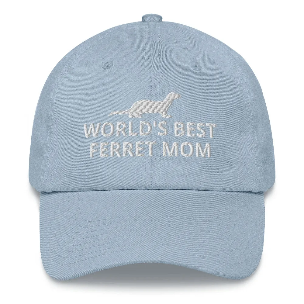 Ferret Hat | World's Best Ferret Mom | Perfect gift for the Pet Ferret lover! | Multiple Hat Colors Available