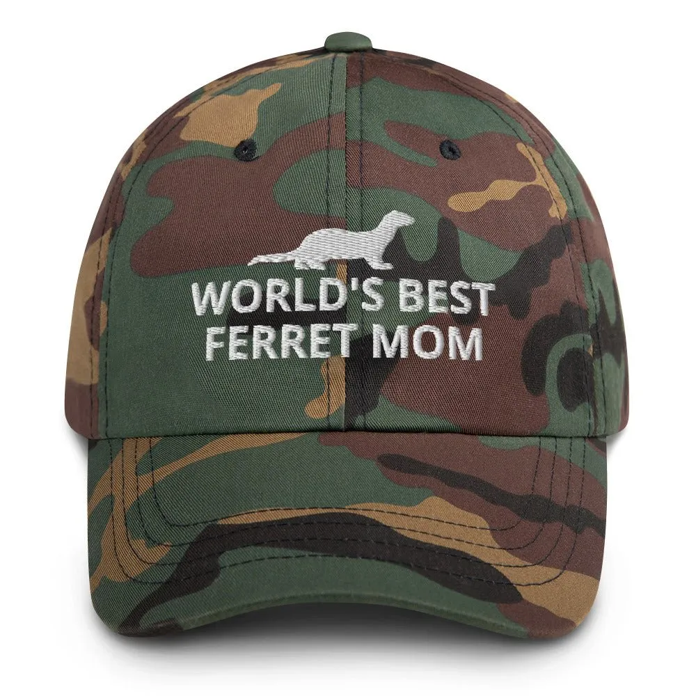 Ferret Hat | World's Best Ferret Mom | Perfect gift for the Pet Ferret lover! | Multiple Hat Colors Available