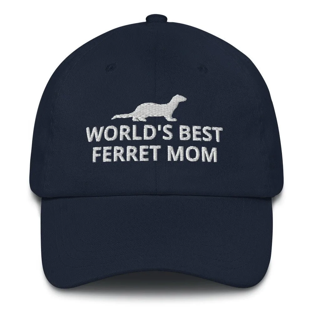 Ferret Hat | World's Best Ferret Mom | Perfect gift for the Pet Ferret lover! | Multiple Hat Colors Available