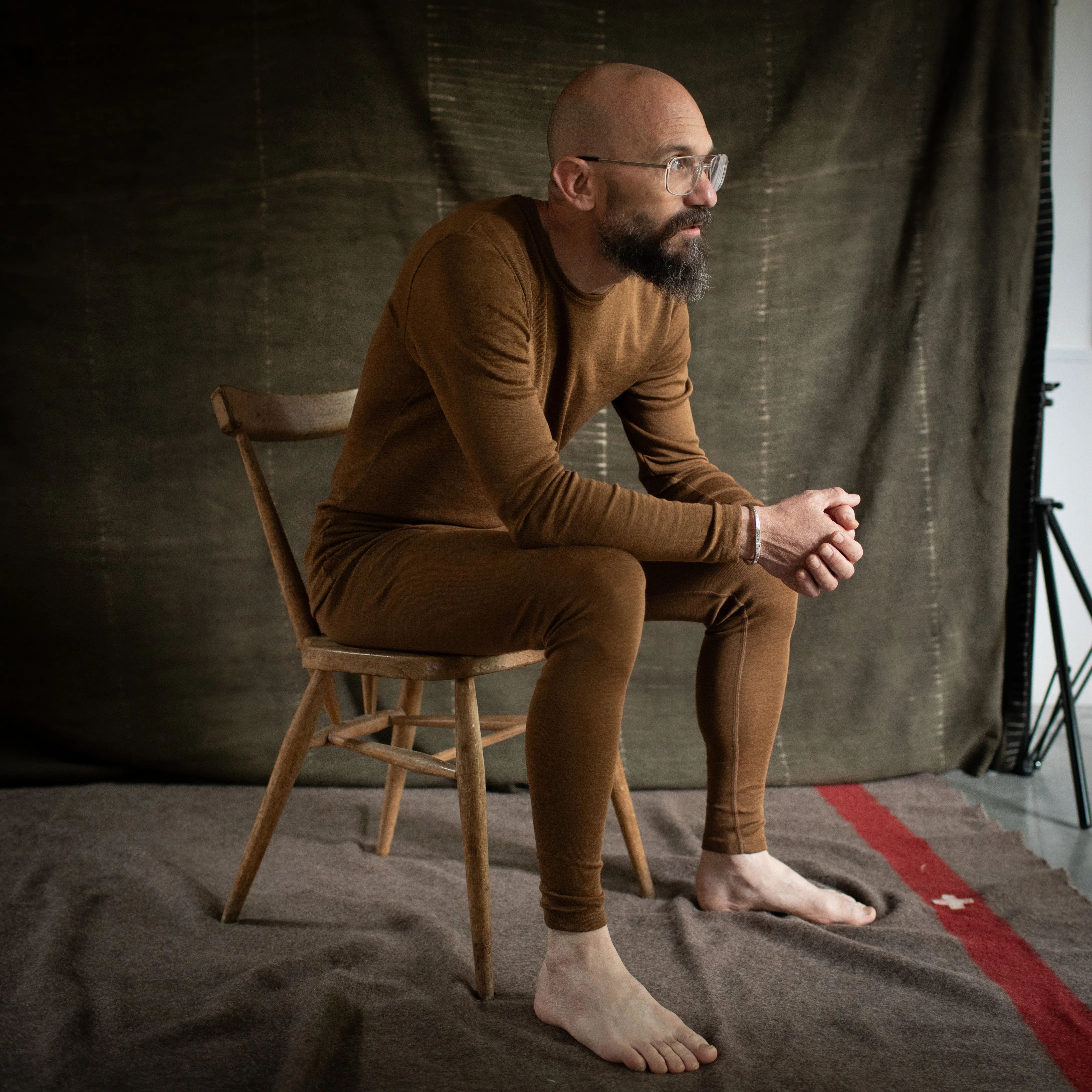 Finch Mens Long Johns - Merino Wool & Silk - Almond