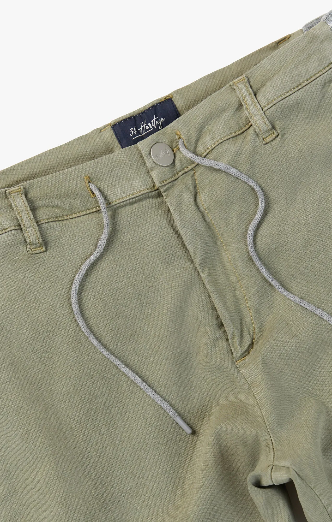 Formia Drawstring Chino Pants In Moss Green Soft Touch