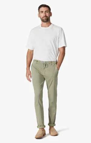 Formia Drawstring Chino Pants In Moss Green Soft Touch