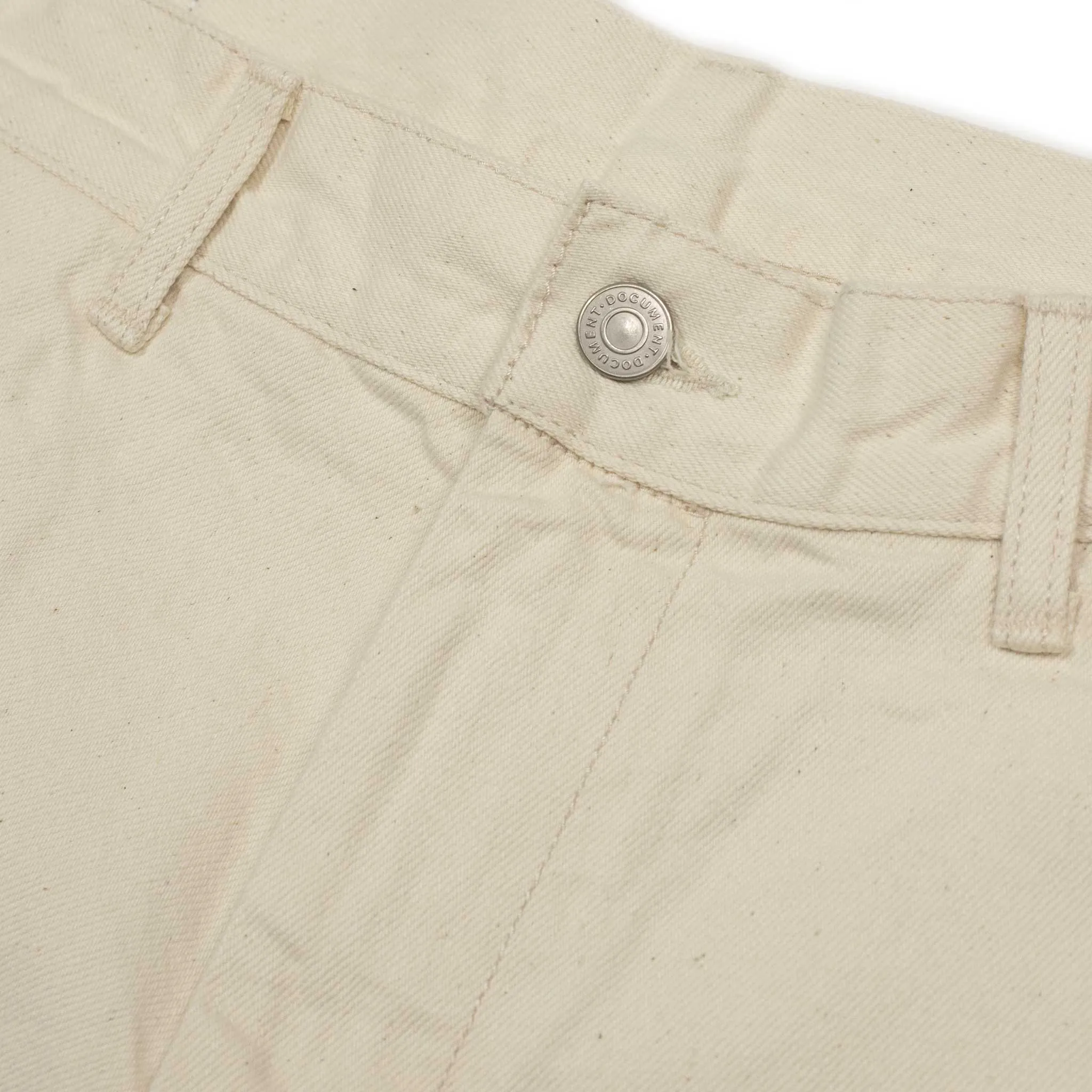 Four pocket jeans in ivory garment washed Japanese selvedge denim (restock)