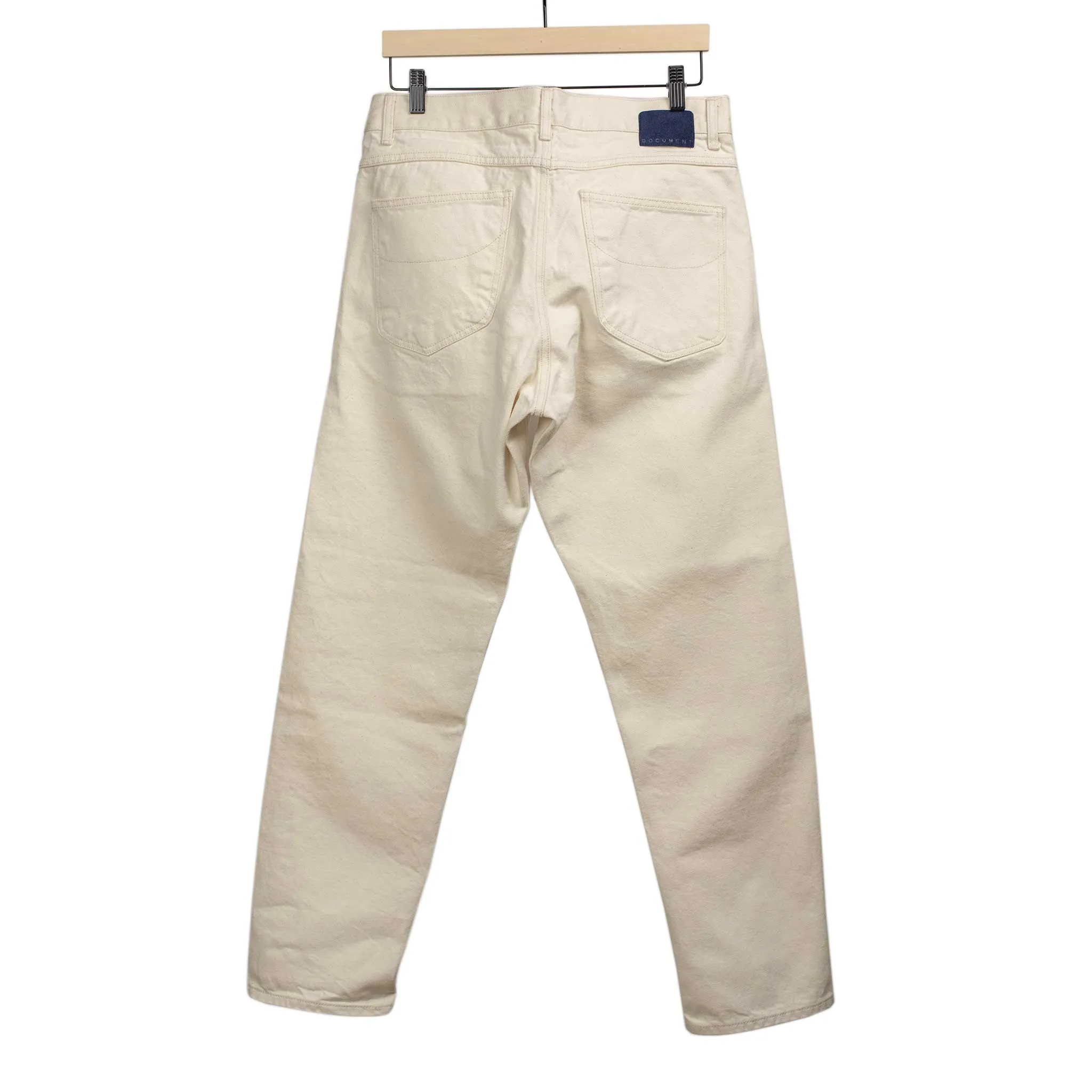 Four pocket jeans in ivory garment washed Japanese selvedge denim (restock)