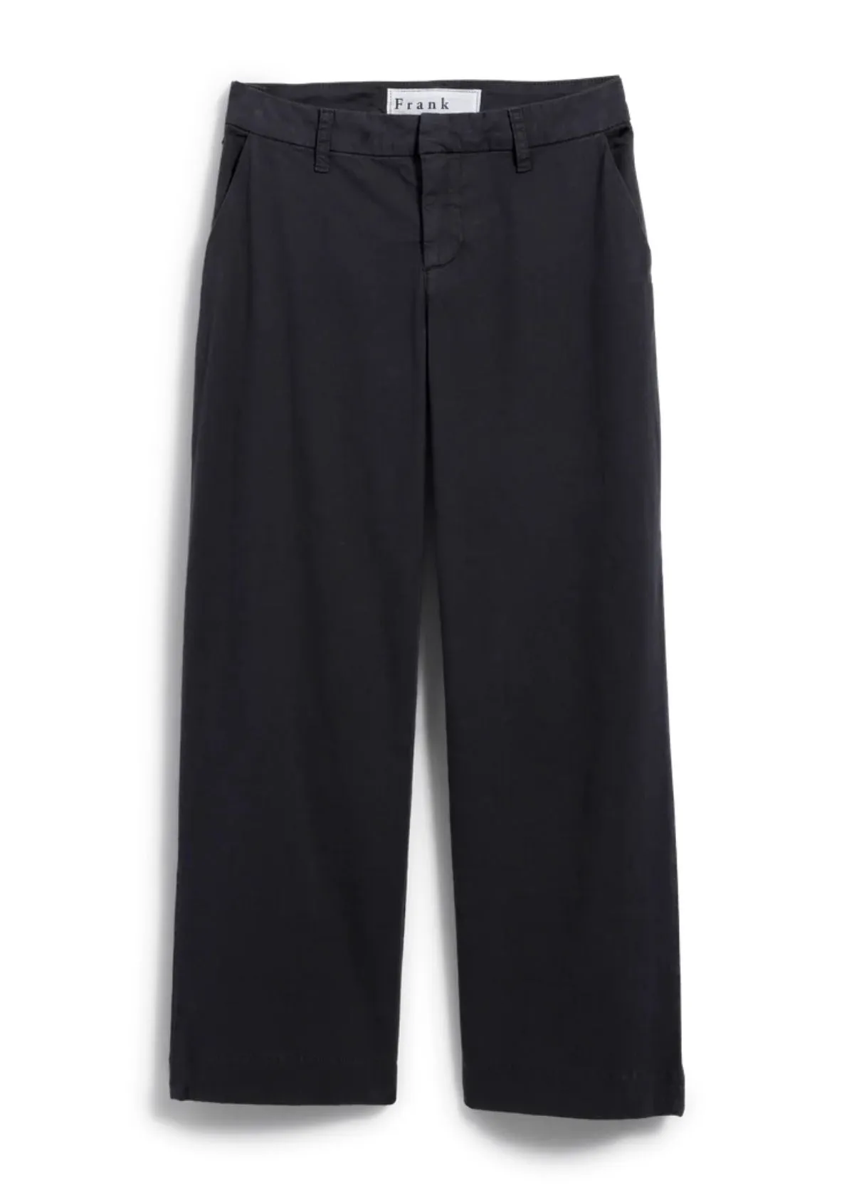 FRANK & EILEEN Westport Italian Wide Leg Chino Pant - Washed Black