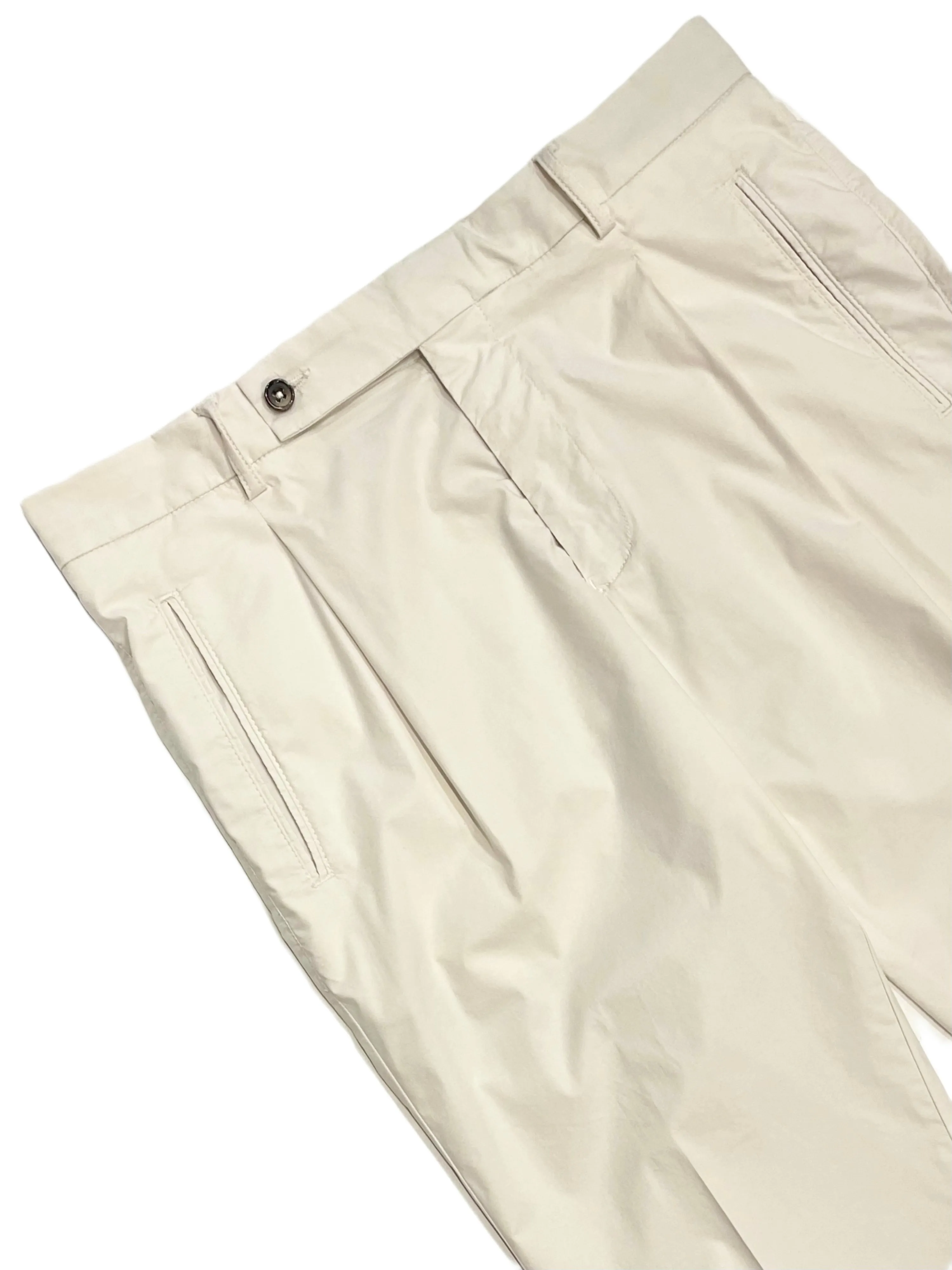 FRESH Nervi Cotton Lyocell Pleated Chino Pants In Milk