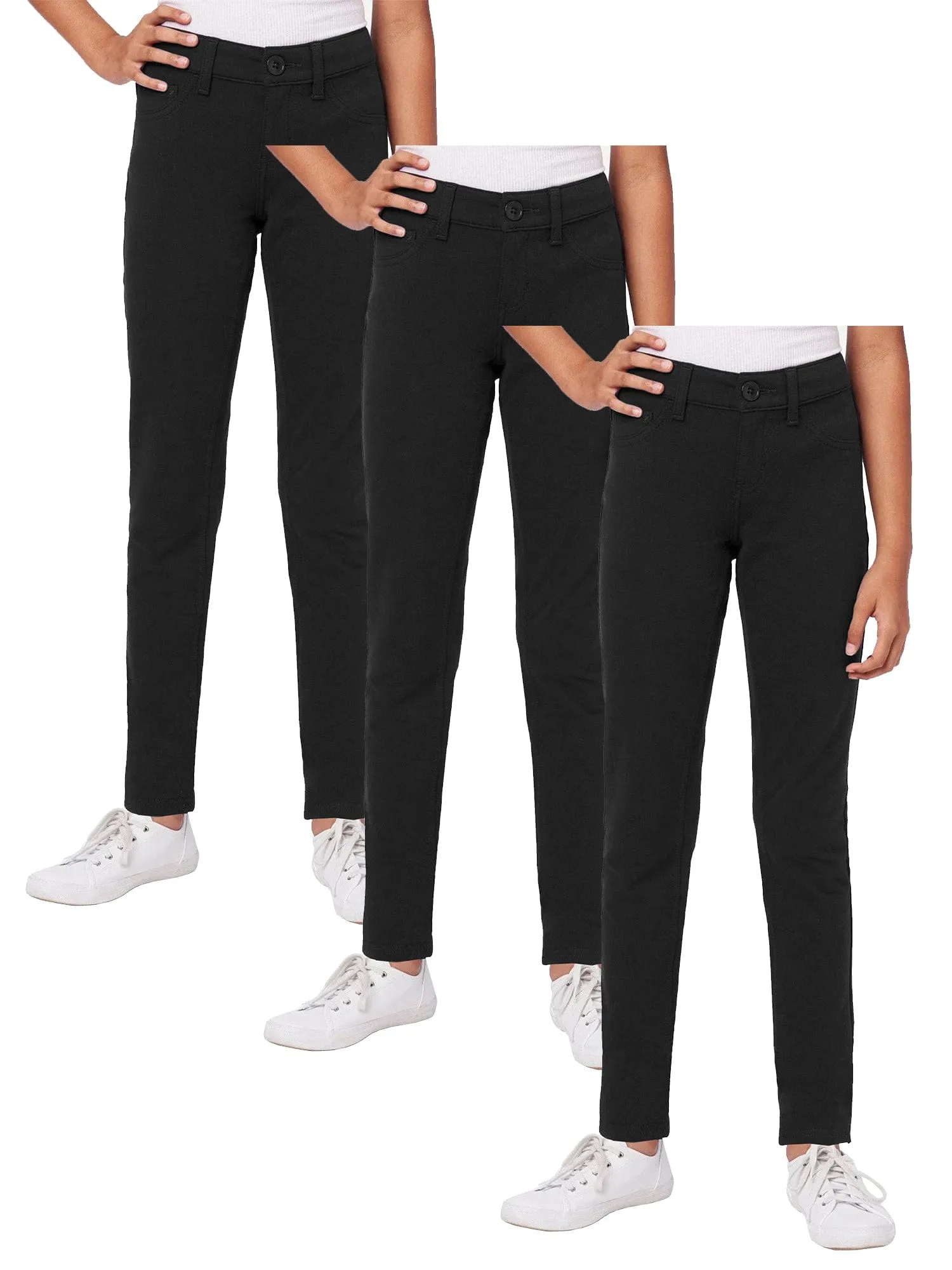 Girl's (3-PACK) Stretch Pencil Skinny Uniform Pants