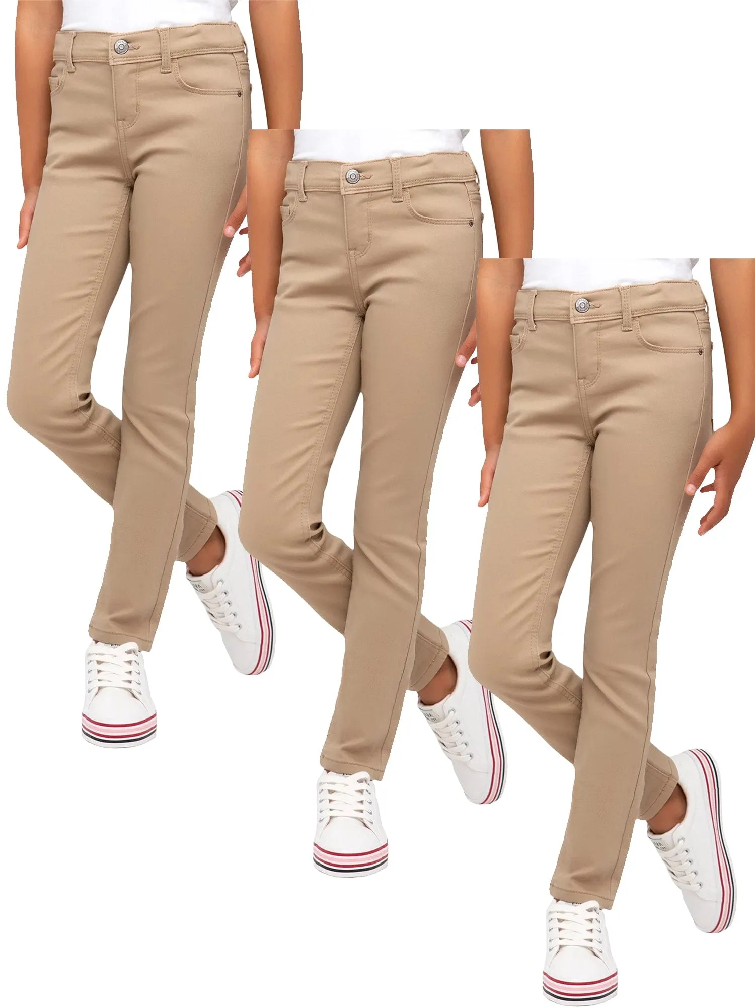 Girl's (3-PACK) Stretch Pencil Skinny Uniform Pants