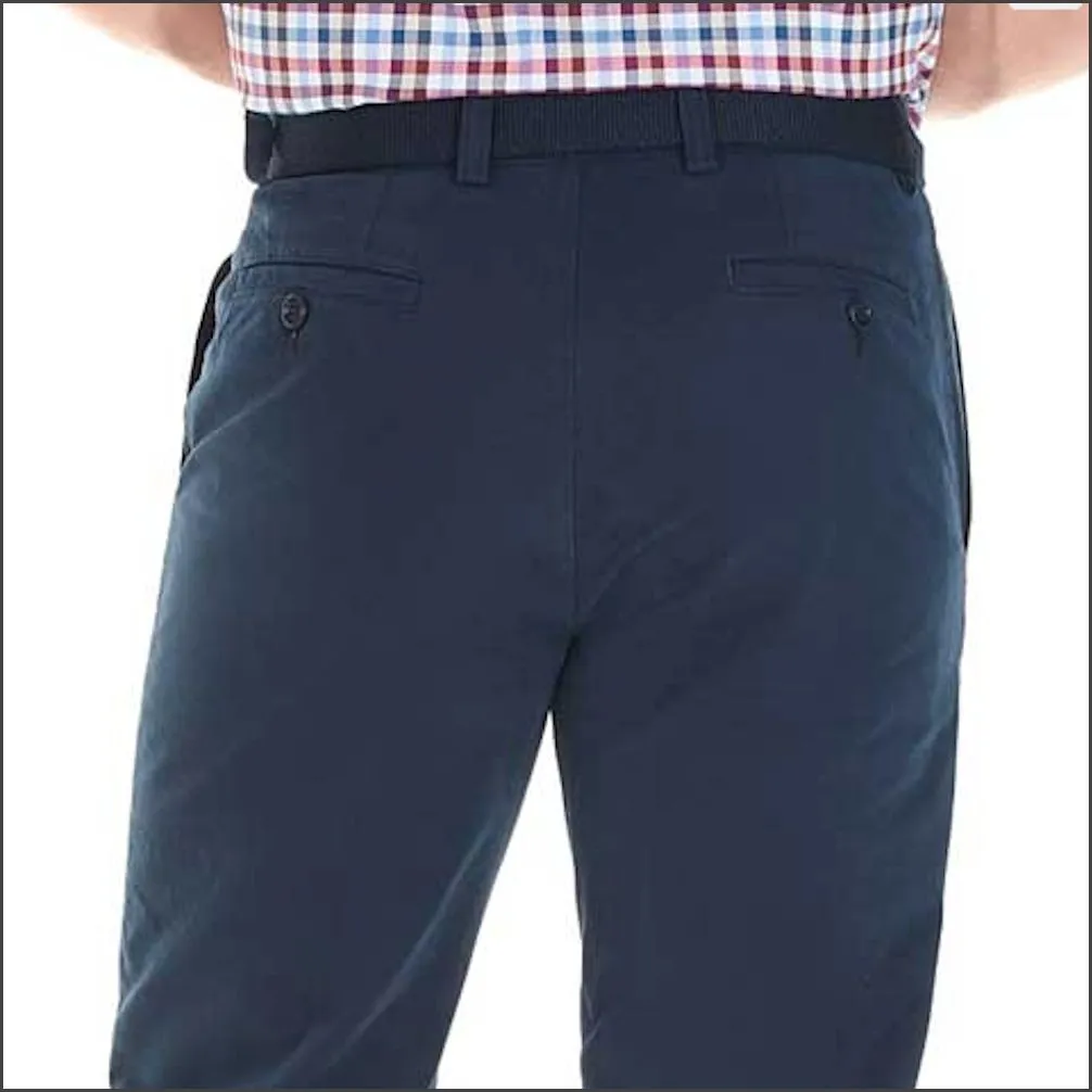 Gurteen Longford Autumn Navy Stretch Cotton Chino--