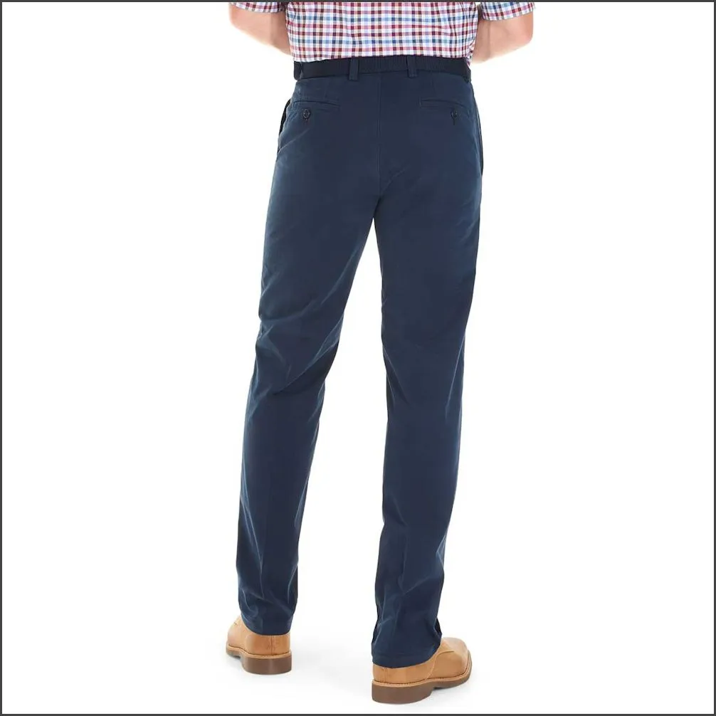 Gurteen Longford Autumn Navy Stretch Cotton Chino--