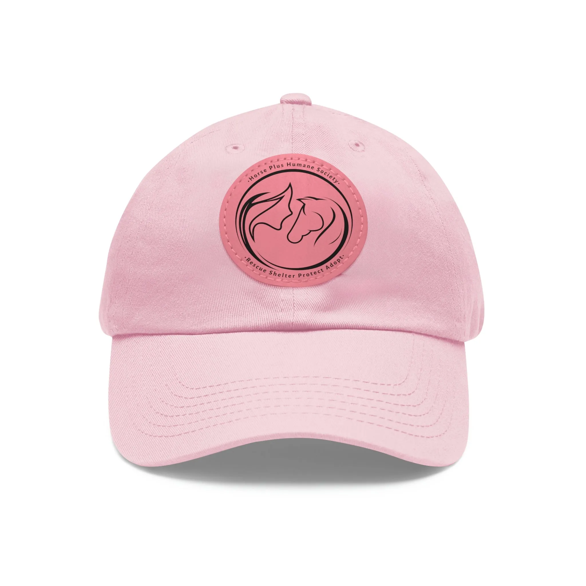 Horse Girl Cap with Leather Patch (Round)