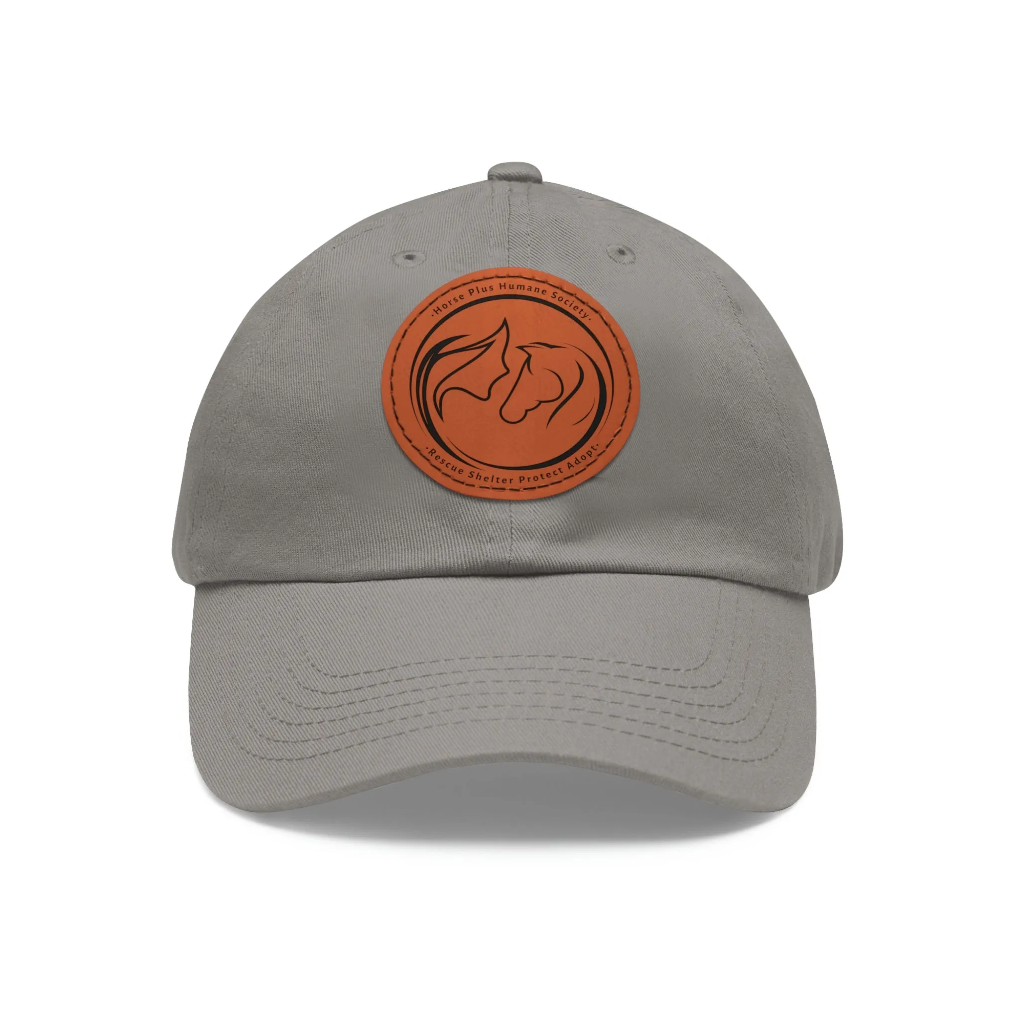 Horse Girl Cap with Leather Patch (Round)