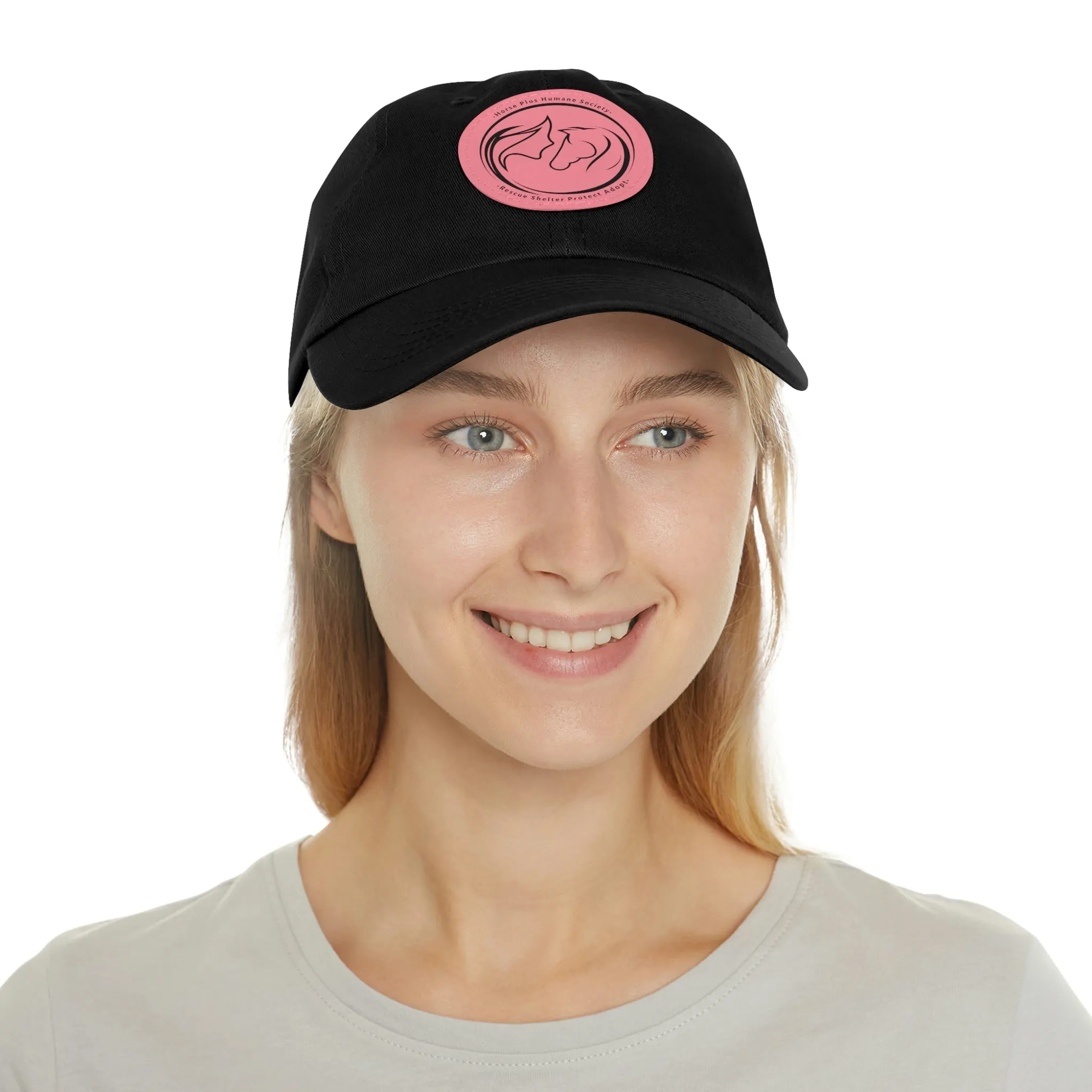 Horse Girl Cap with Leather Patch (Round)