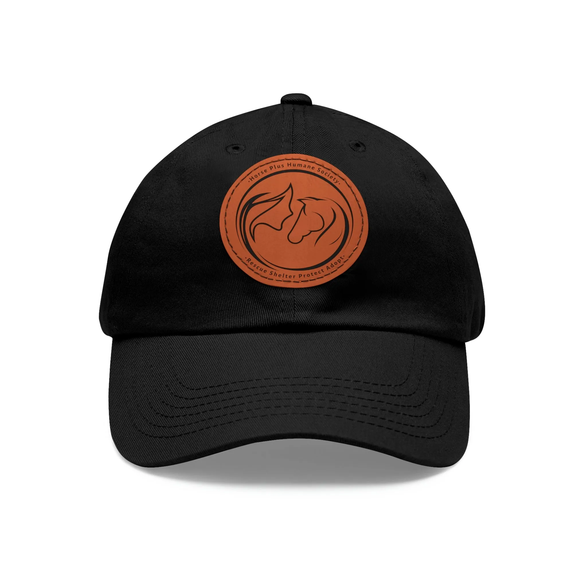 Horse Girl Cap with Leather Patch (Round)