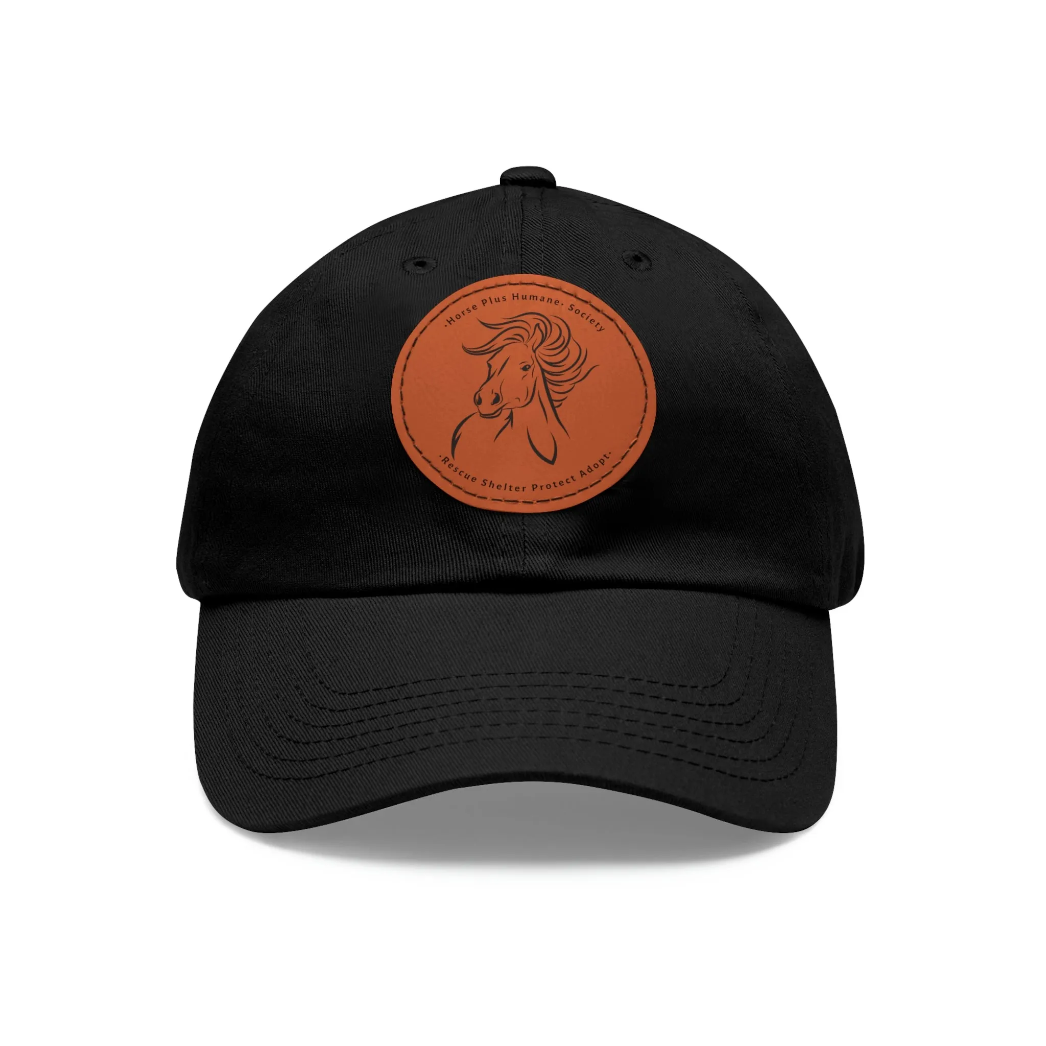 Horse Lover Cap with Leather Patch (Round)