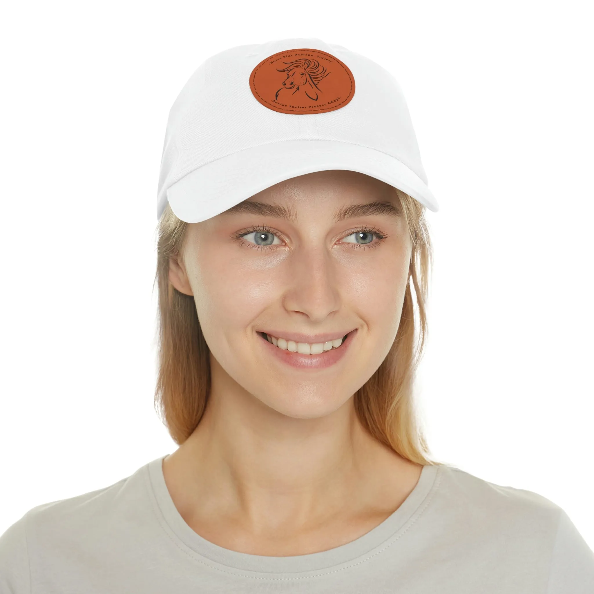 Horse Lover Cap with Leather Patch (Round)