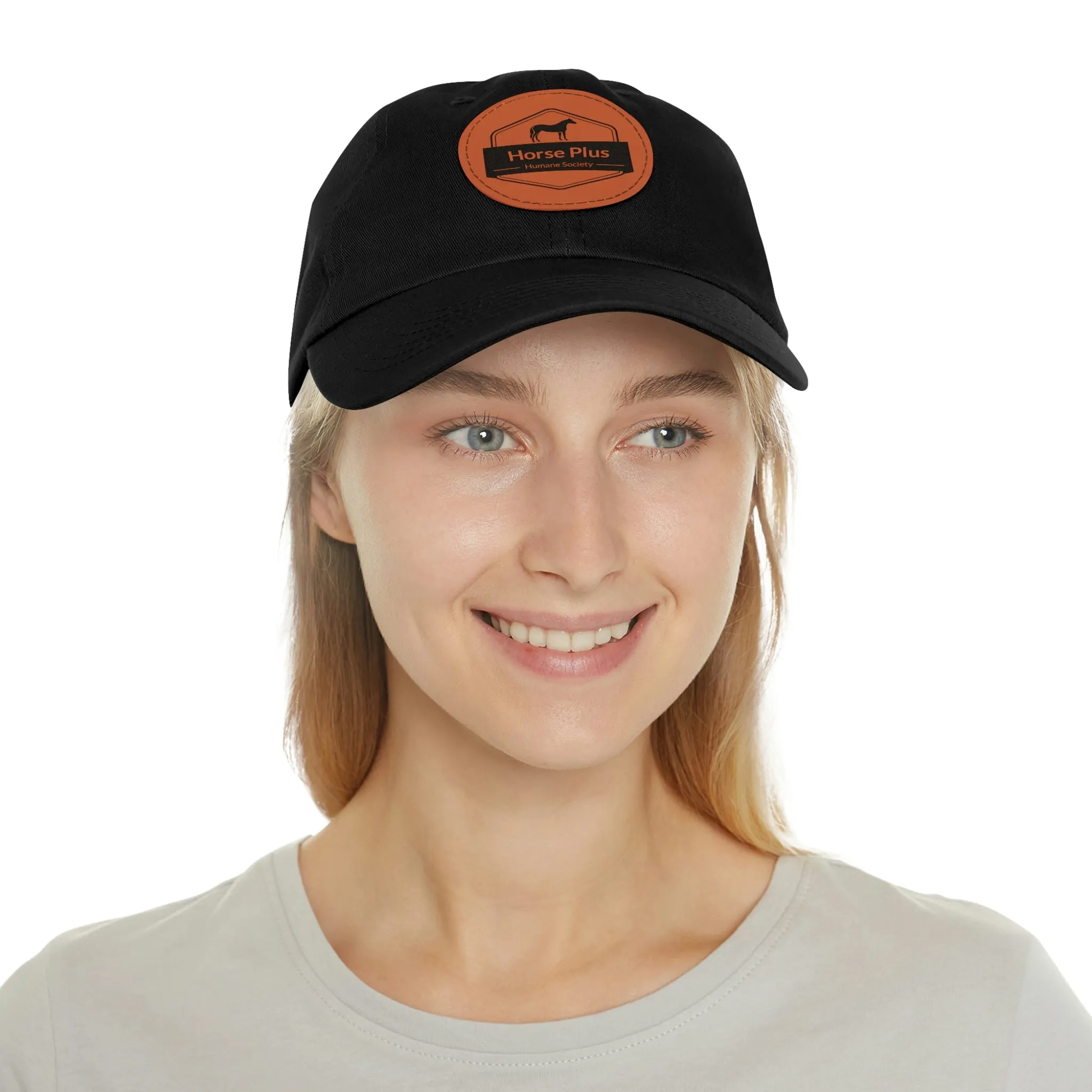 Horse Plus Logo Cap with Leather Patch (Round)