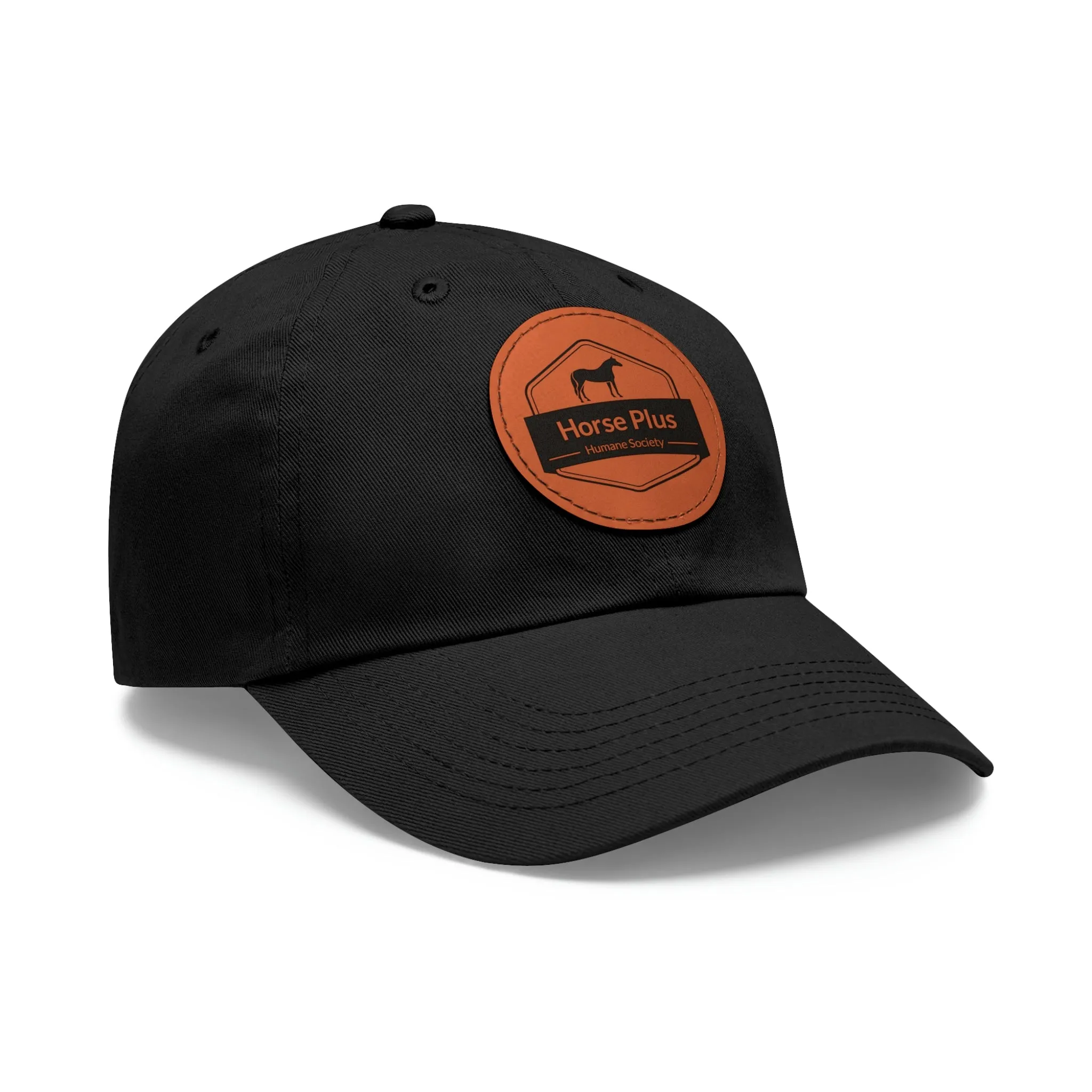 Horse Plus Logo Cap with Leather Patch (Round)