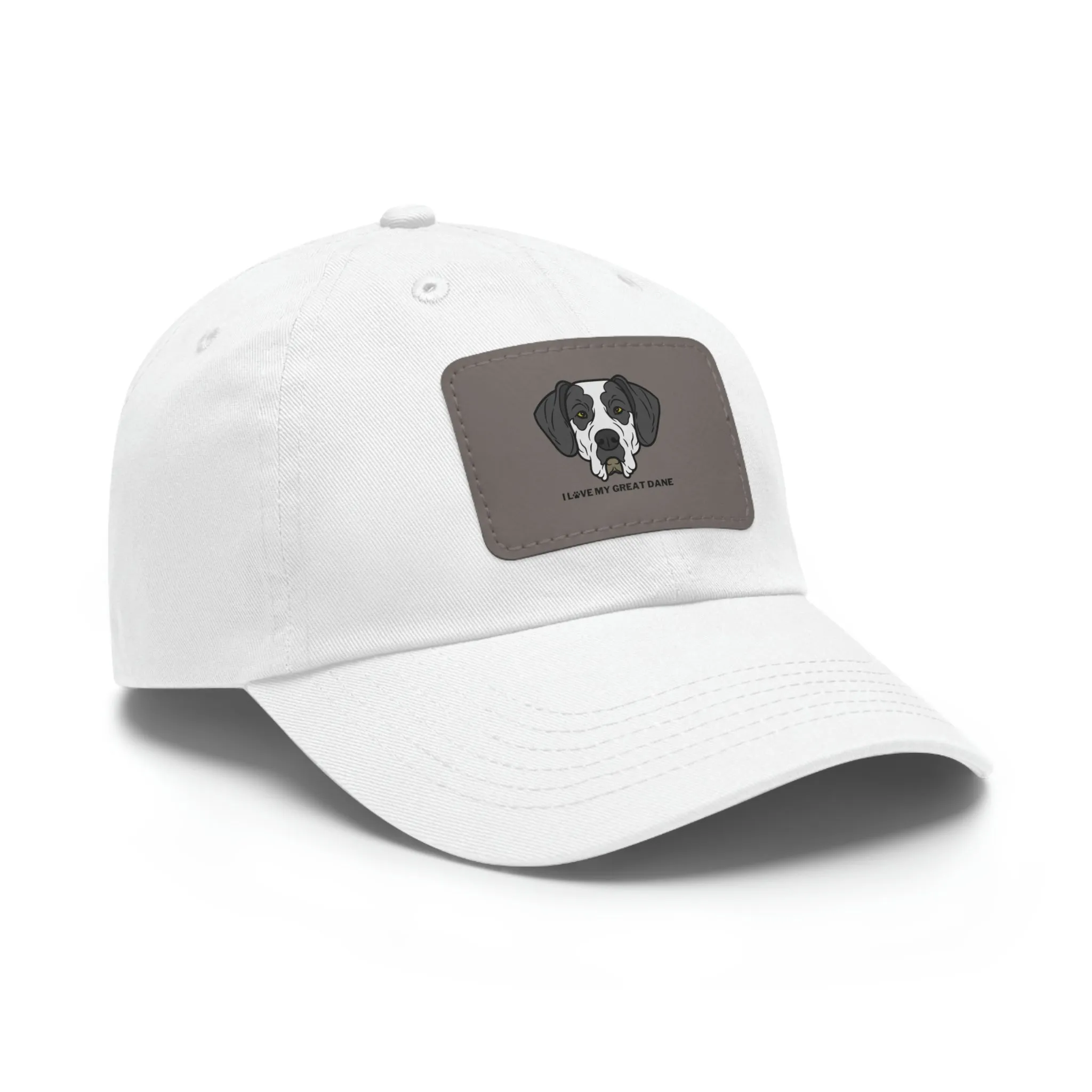 I love my Great Dane Dog POD Dad Hat with Leather Patch (Rectangle)