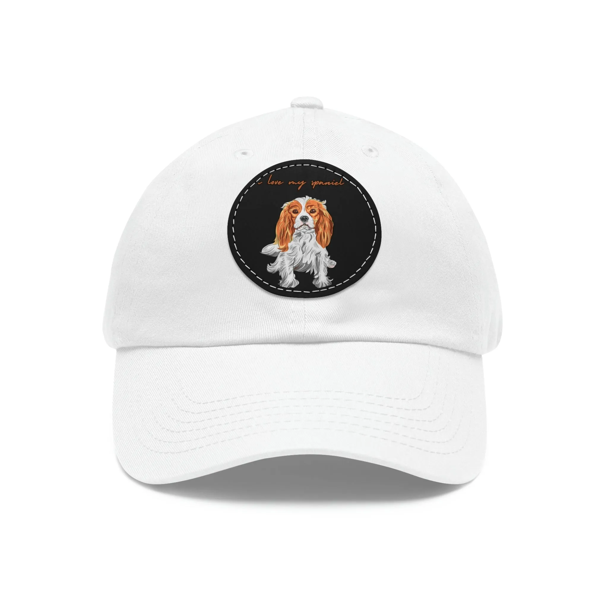 I love my Spaniel Dog POD Dad Hat with Leather Patch (Round)