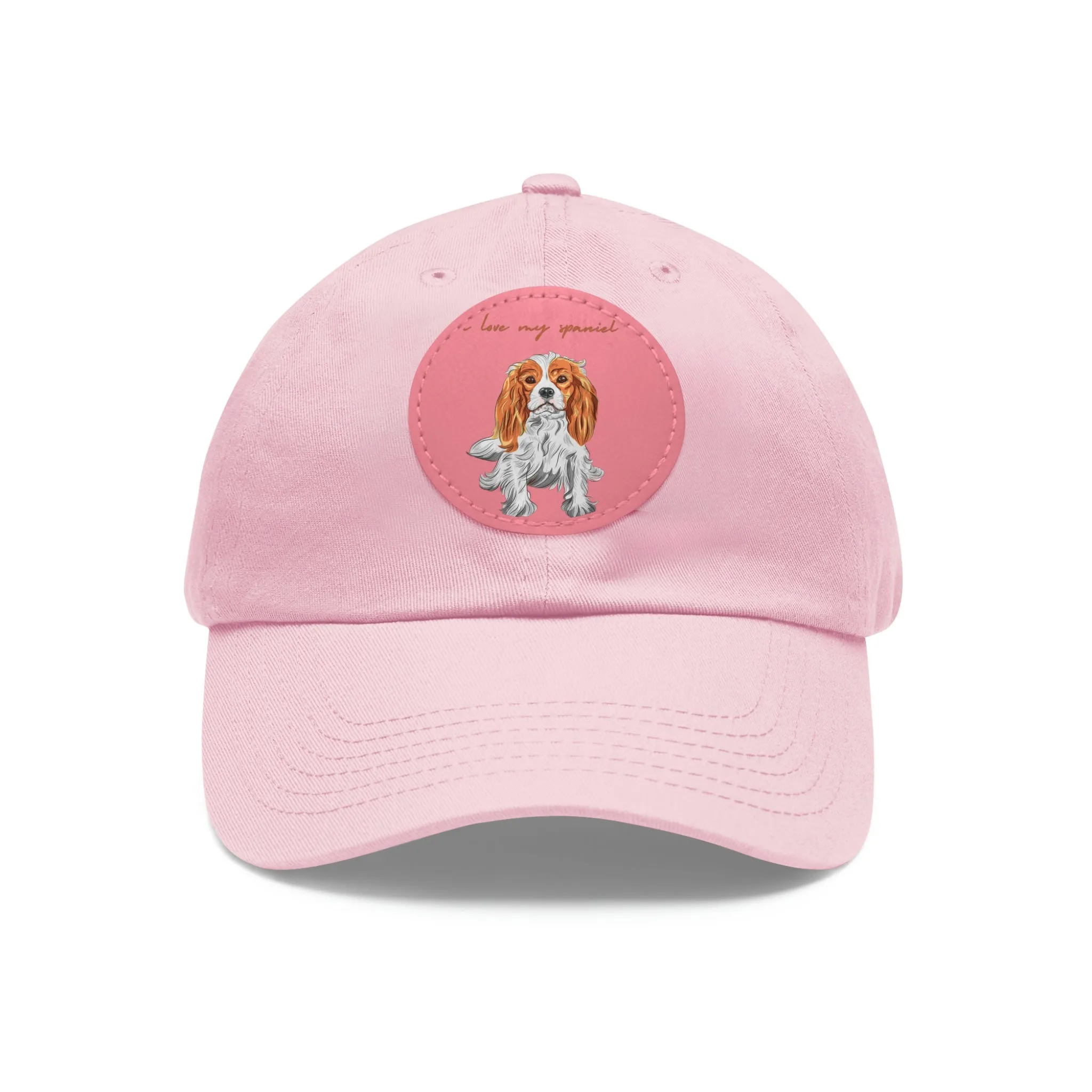 I love my Spaniel Dog POD Dad Hat with Leather Patch (Round)