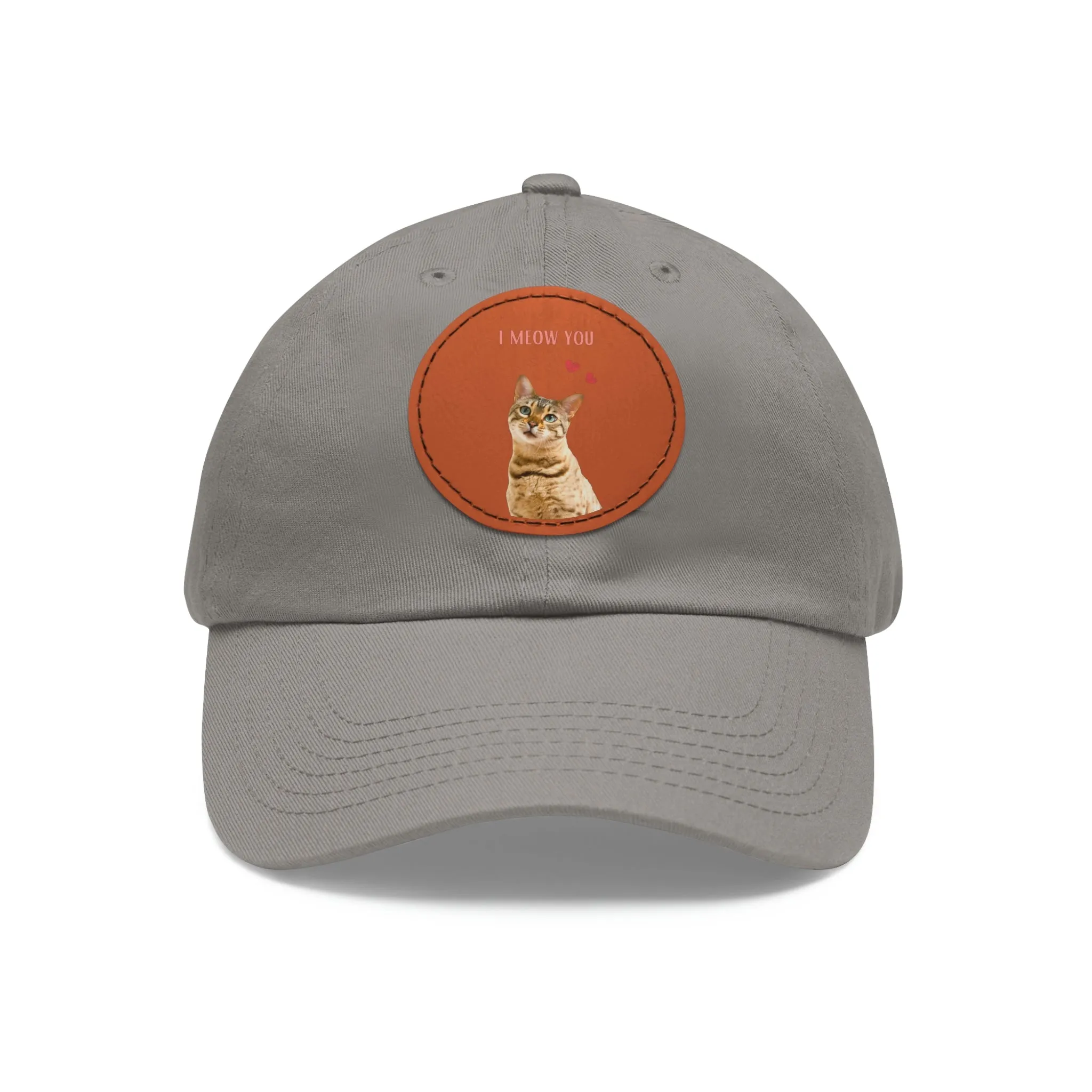 I Meow You Cat POD Dad Hat with Leather Patch (Round)