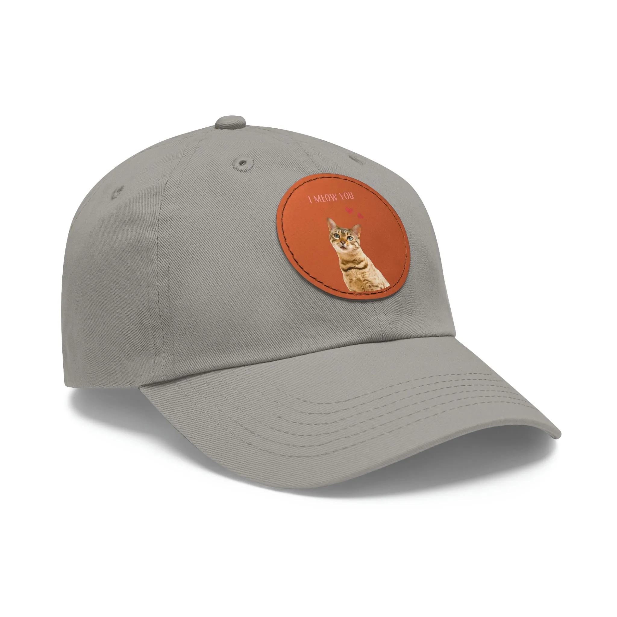 I Meow You Cat POD Dad Hat with Leather Patch (Round)