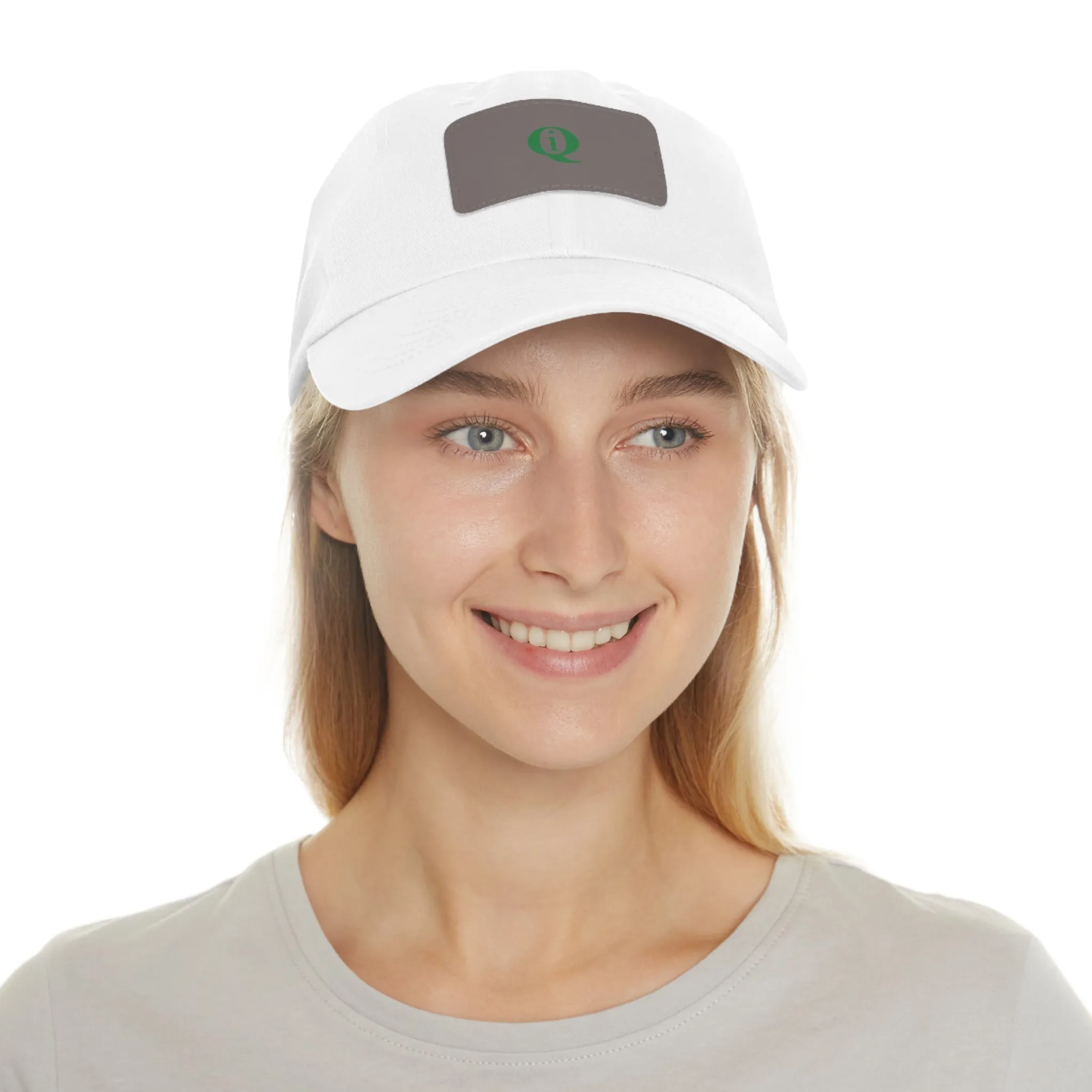 IQ Fashion | Dad Hat with Leather Patch (Rectangle)