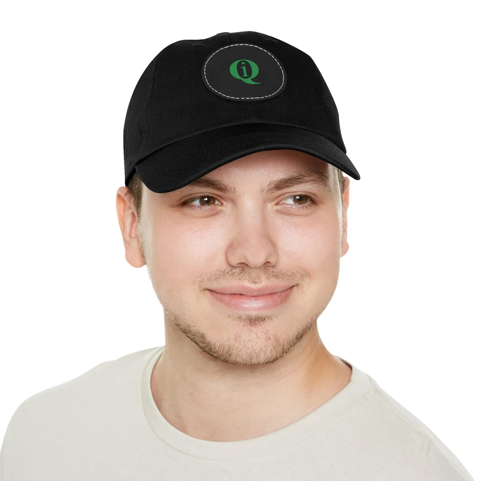 IQ Fashion | Dad Hat with Leather Patch (Round)