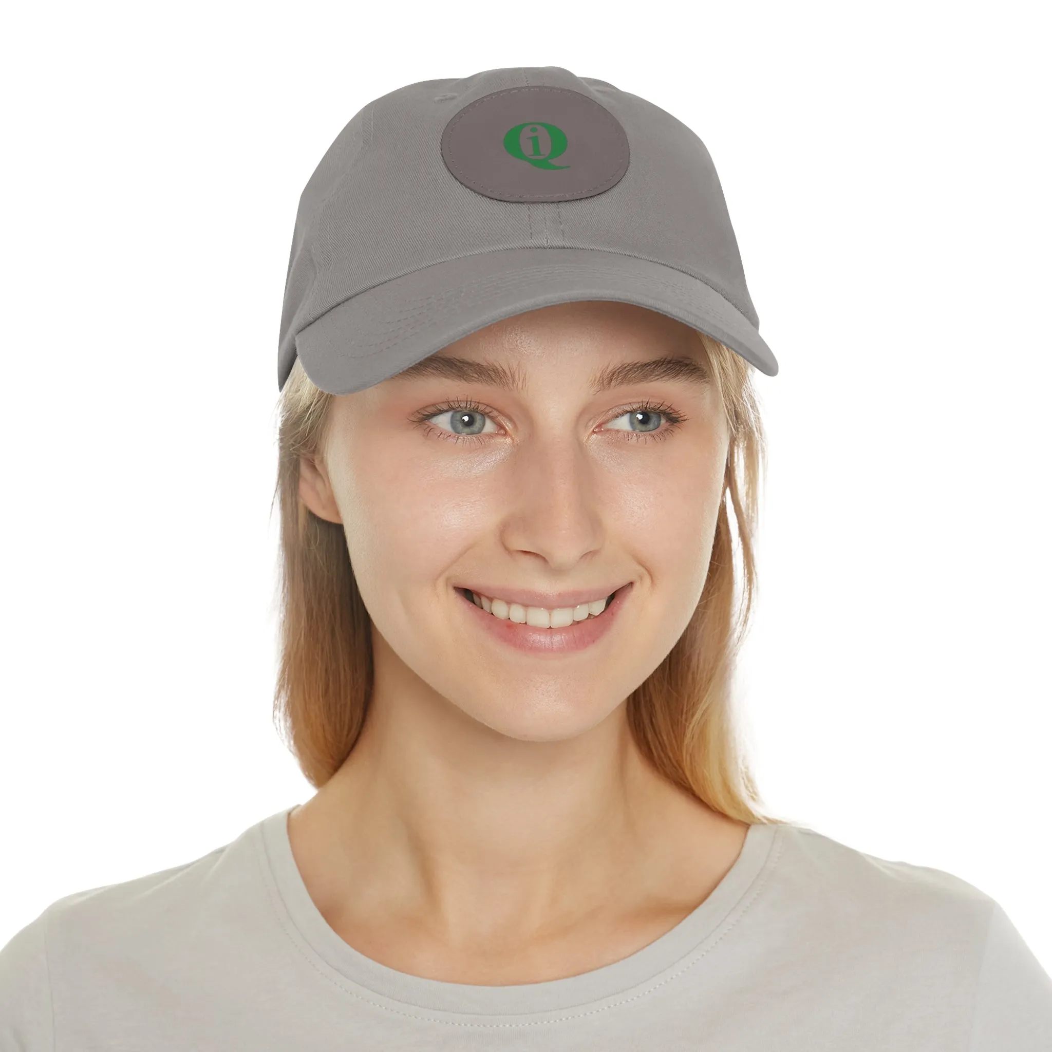 IQ Fashion | Dad Hat with Leather Patch (Round)