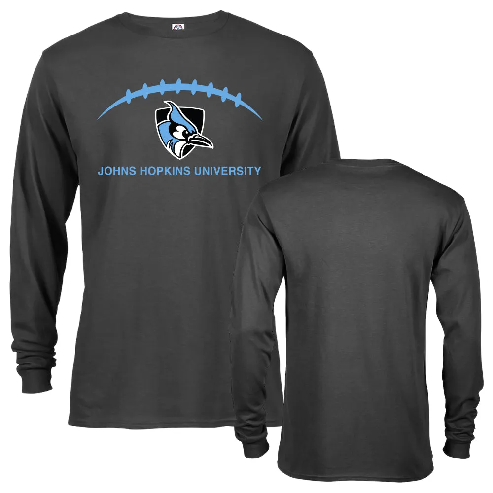 Johns Hopkins University Blue Jays Football Laces Out Logo Long Sleeve T-Shirt