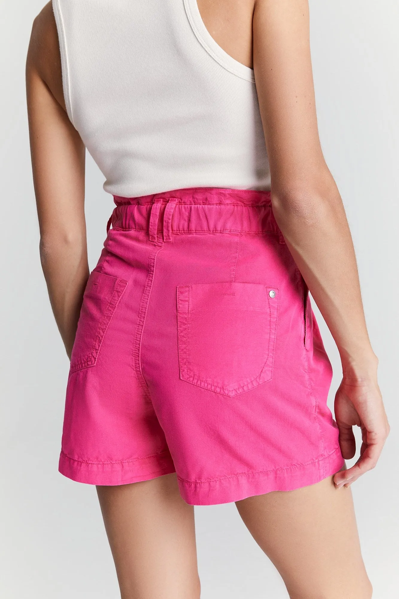 Judy High Waist Paperbag Chino Shorts Pink