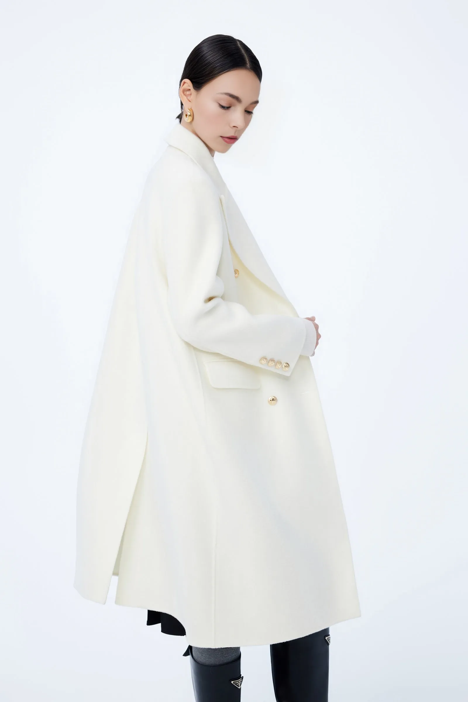 LILY Double-Breasted Wool-Blend Coat